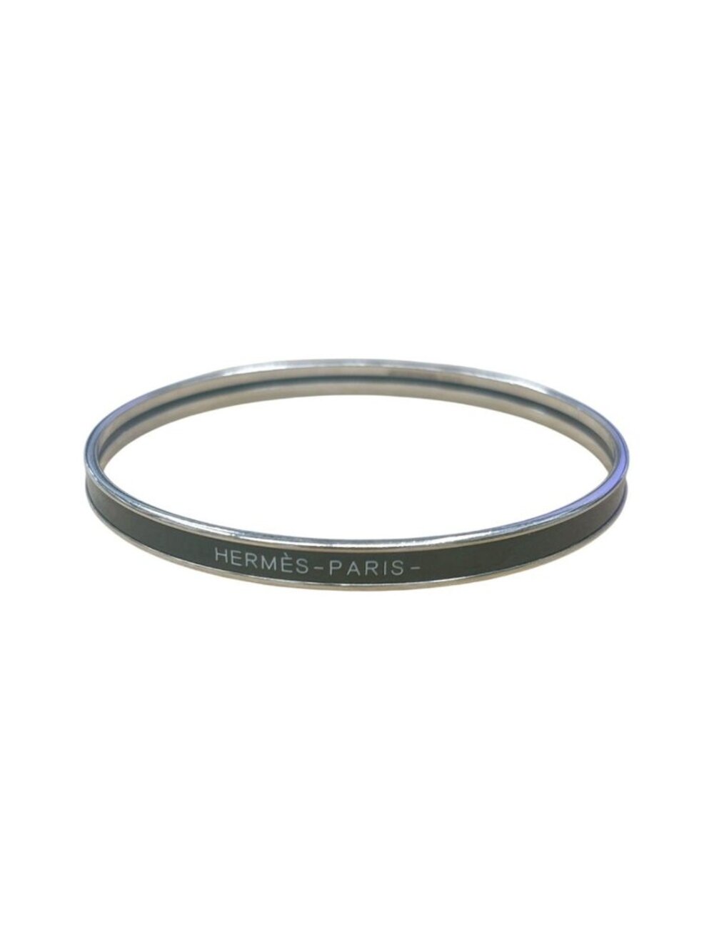 Hermes Uni Bracelet Enamel Bangle Black